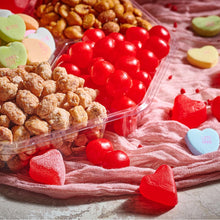 Load image into Gallery viewer, Valentines Mixed Nuts &amp; Heart Candy Gift Basket in Red Gold Box (7 Assortments, 1 LB)
