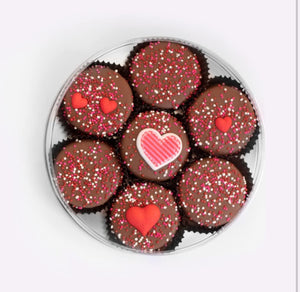 I LOVE YOU Red Valentine Chocolate Dipped Sandwich Cookies