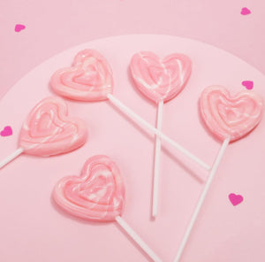 Strawberry Flavored Heart Lollipop Gift Set