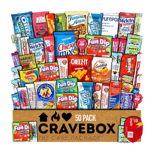 CRAVEBOX Snack Box (50 Count) Valentines Day Variety Pack