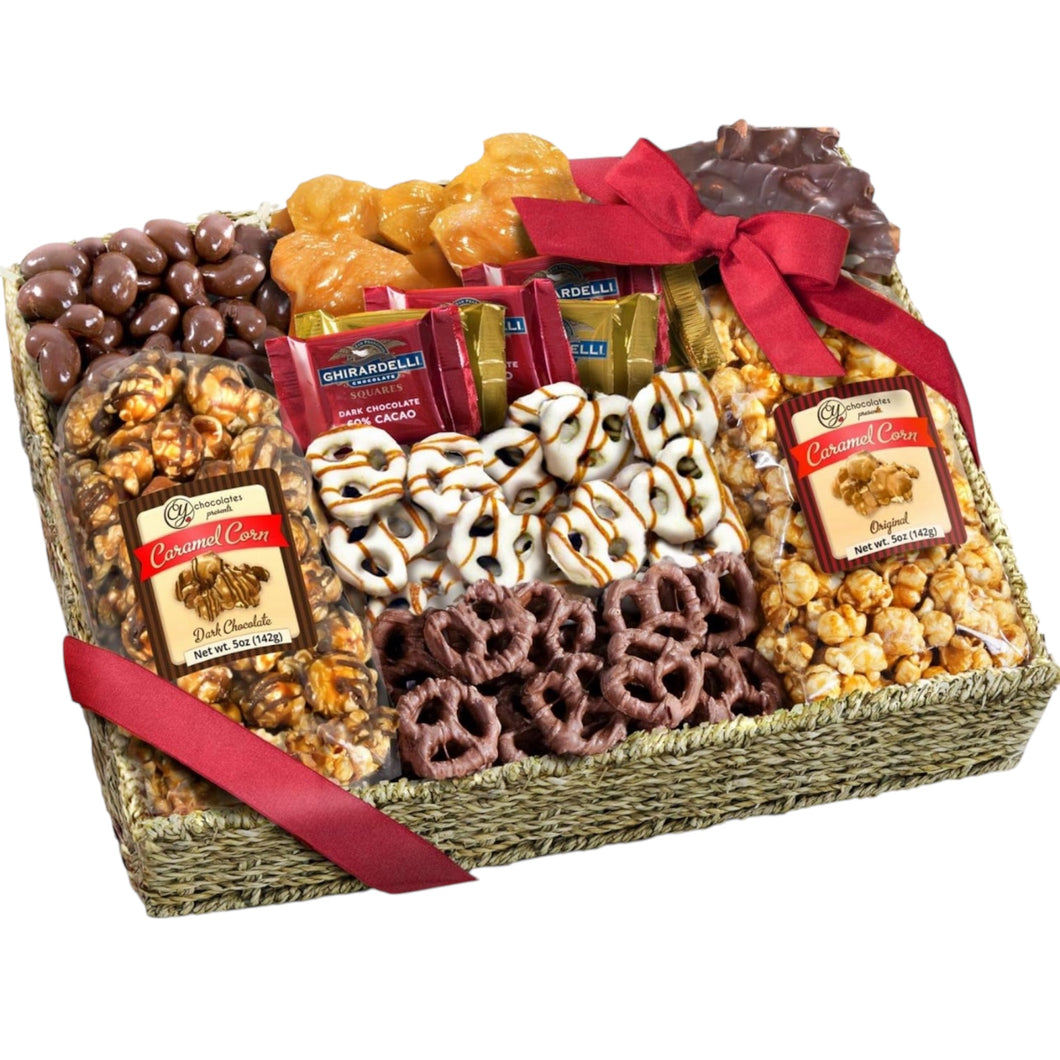 A Gift Inside Chocolate, Caramel and Crunch Grand Gift Basket